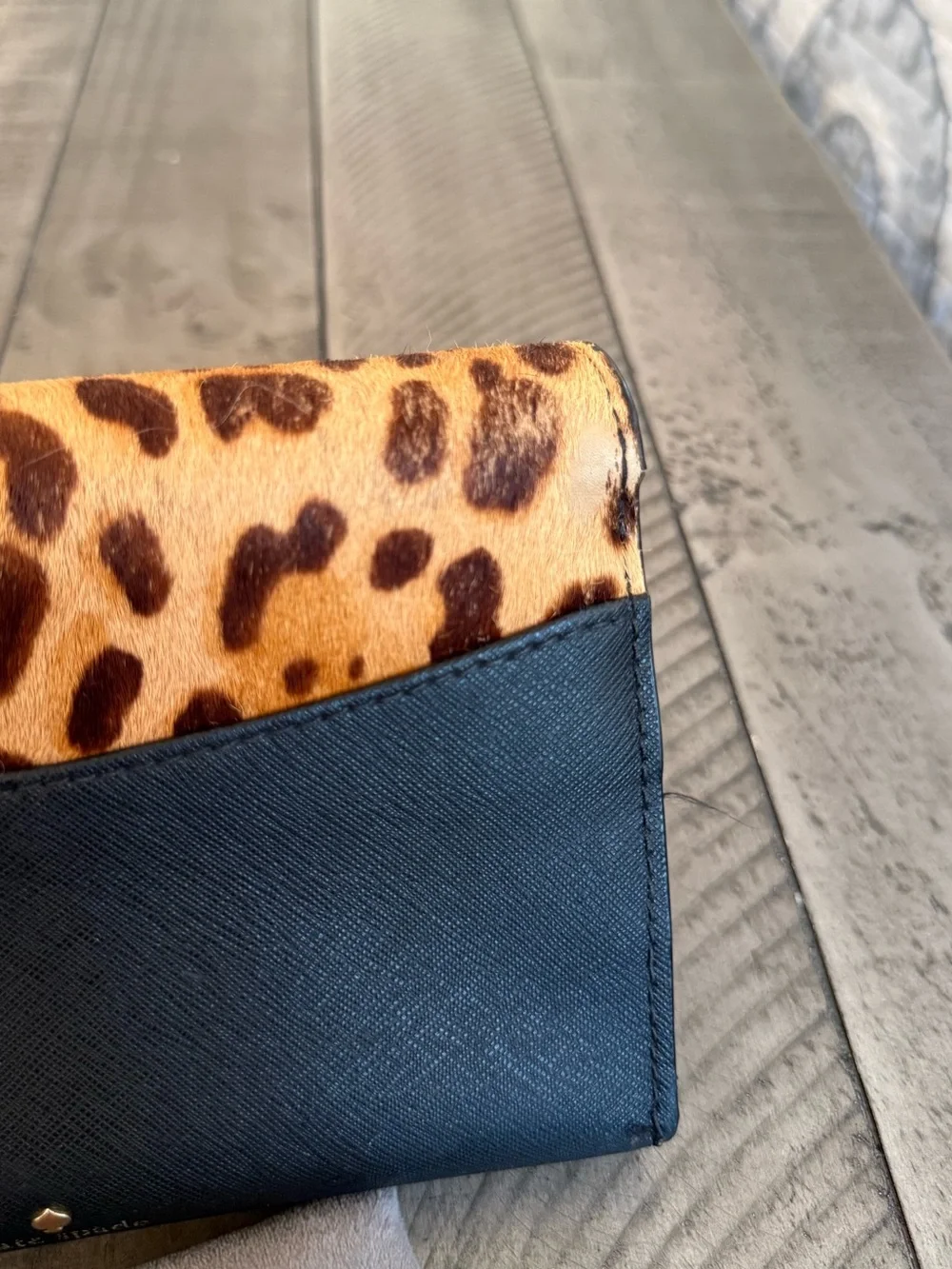 Kate Spade Kitty Cat Leopard Limited Edition Black Leather Calf Hair Crossbody